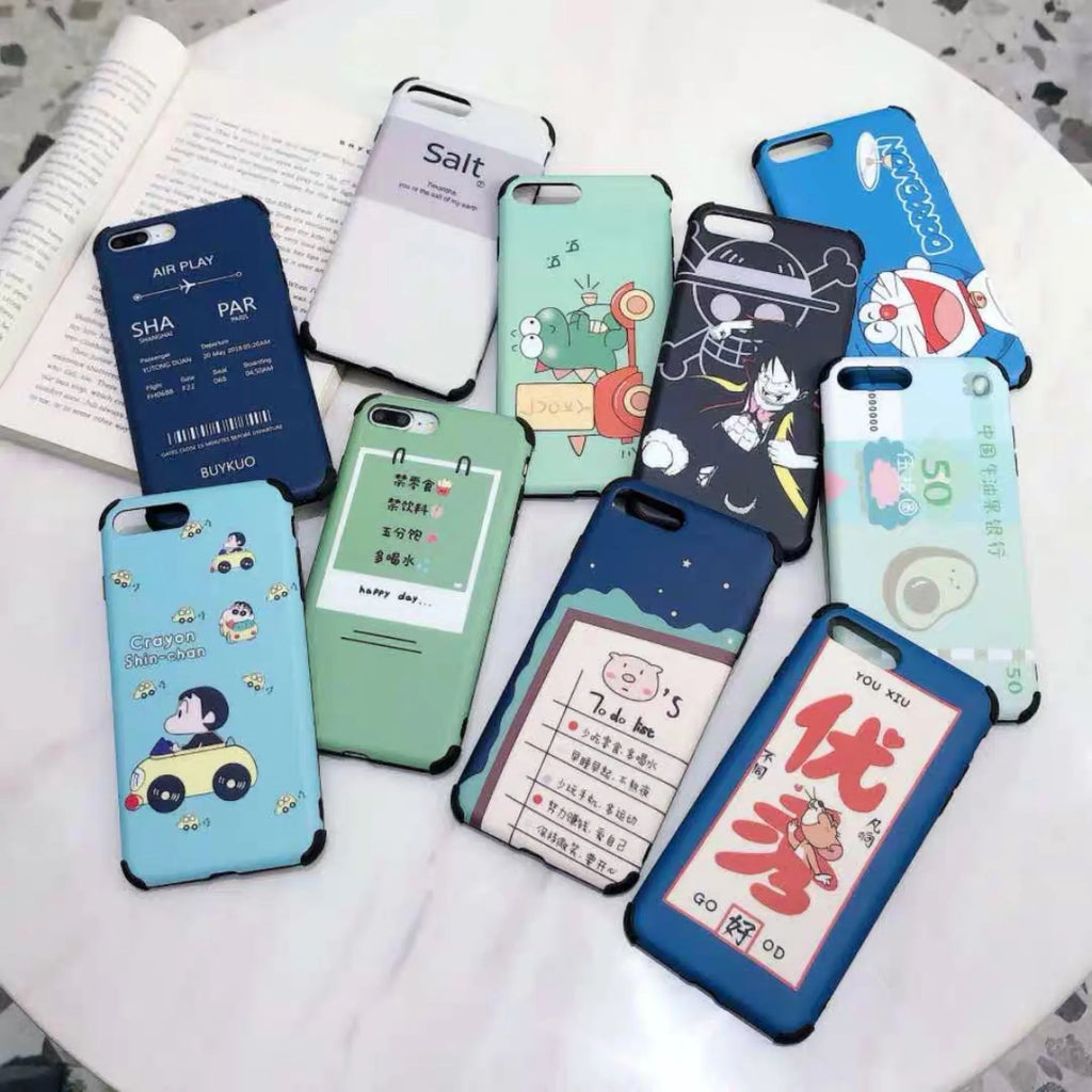 Cartoon frosted TPU phone case for iPhone, solid colour back cover, compatible with Apple iPhone models