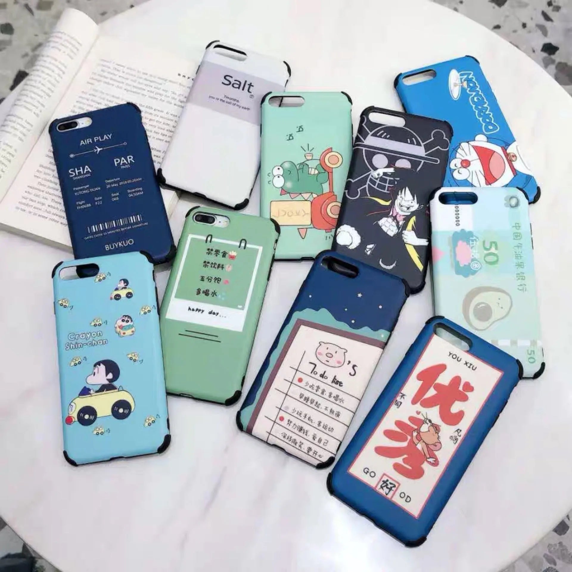 Cartoon frosted TPU phone case for iPhone, solid colour back cover, compatible with Apple iPhone models