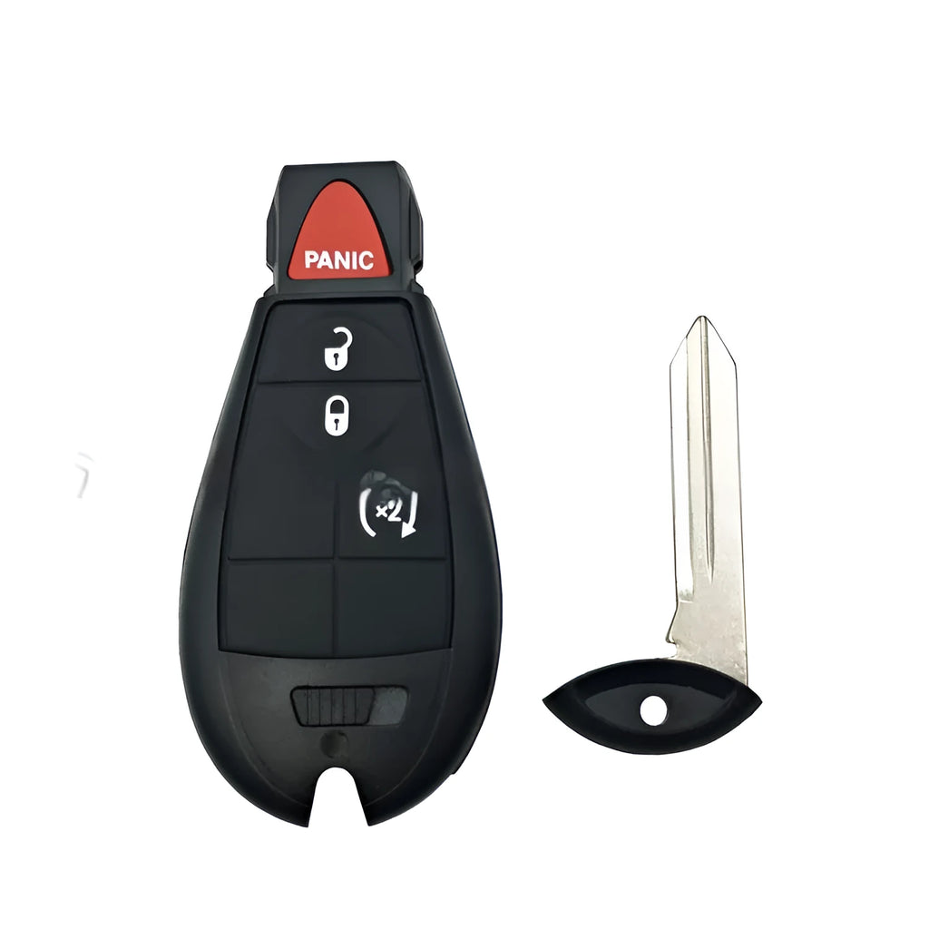 Replacement ABS brass and nylon key shell for Dodge Chrysler smart key cards, dimensions 85mm by 42mm.
