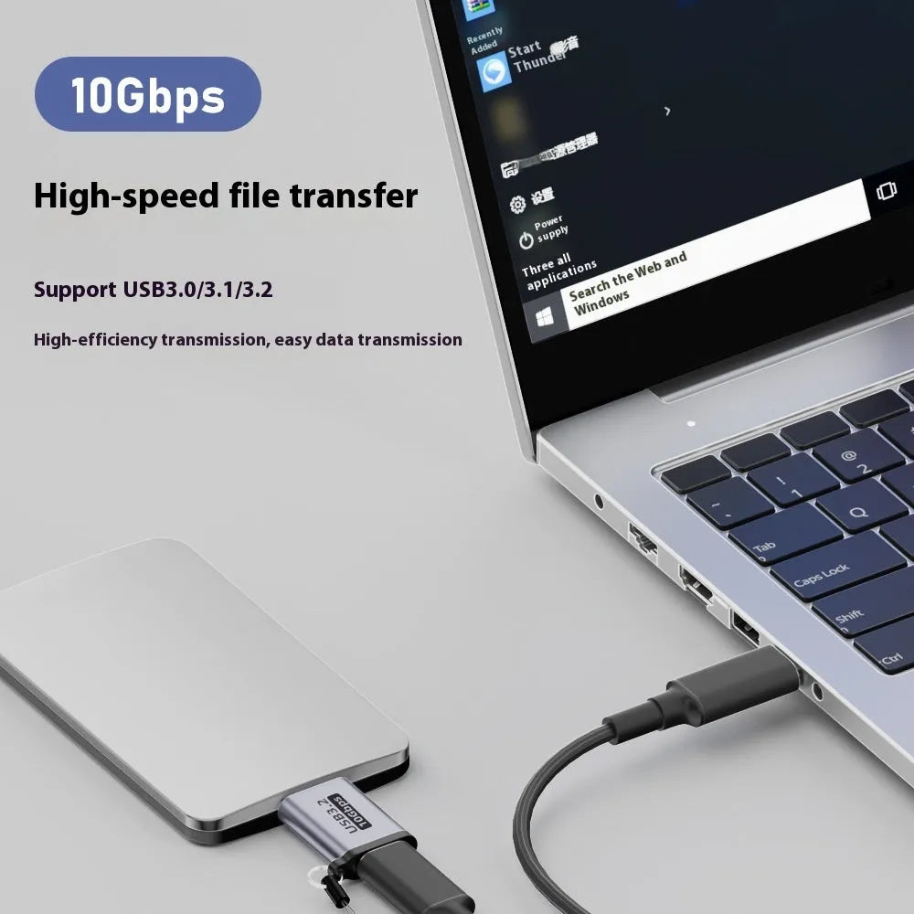 Micro B USB adapter converter for data transfer and charging, showing male and female Type-C and USB connectors.