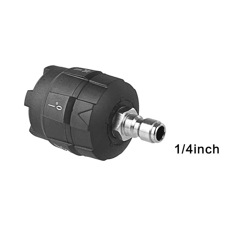 Five-in-one multi-functional spray nozzle for high-pressure water guns with engineering plastic construction