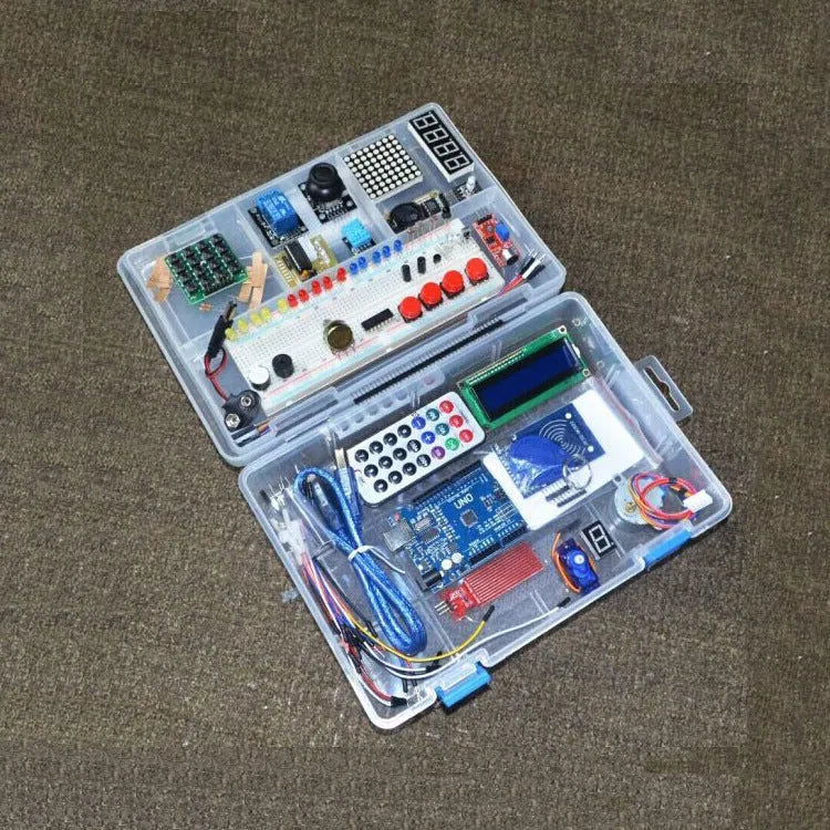 RFID upgraded Arduino starter kit with stepper motor, breadboard, and 33 modules for UNO R3