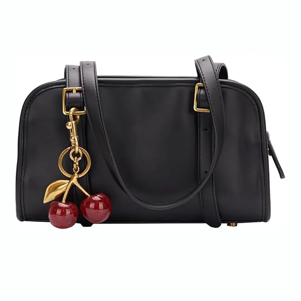 Zinc alloy cherry design key ring pendant in red or pink colour for bag or keychain decoration