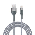 Braided fast charge data cable 2m in black with Type-C connector on a white background