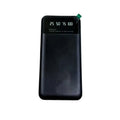 Ultra-thin black plastic power bank with 10000mAh capacity and compact design