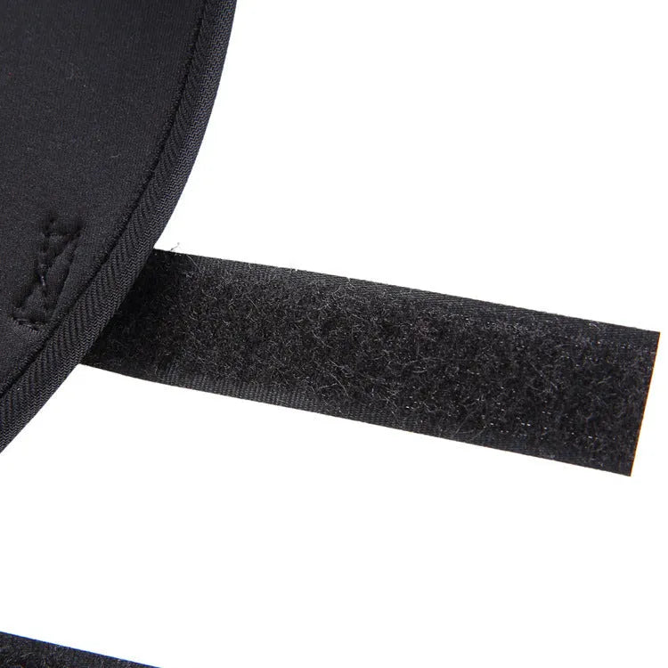 Pet leg rehabilitation foot support in black SBR material with adjustable wrap design