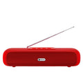 Wireless long strip desktop stereo subwoofer speaker in choice of colours on a desk.