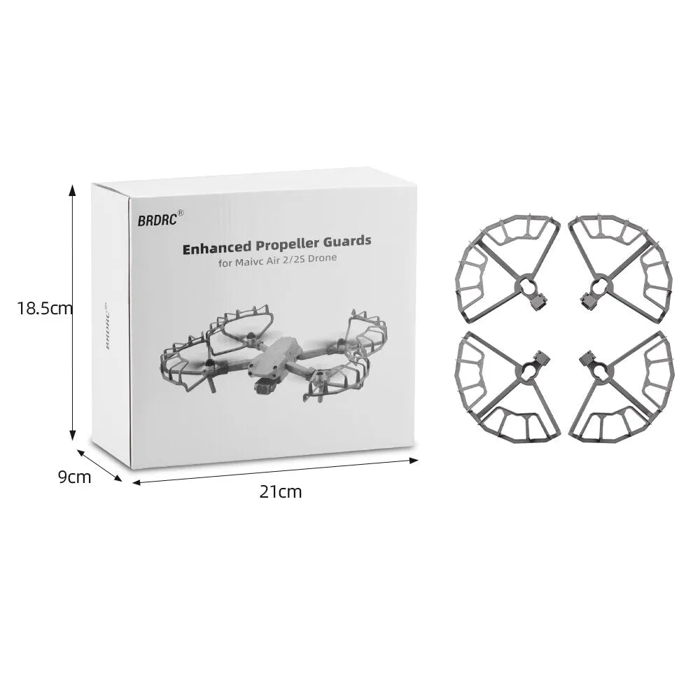 Grey ABS propeller protection ring for DJI Mavic Air 2 and Air 2S drones with 10.5cm radius.