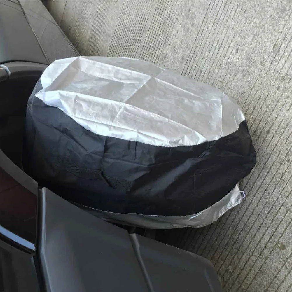 Black Oxford fabric car spare tyre cover 65x37cm Small S with handle for 13-19 inch tyres