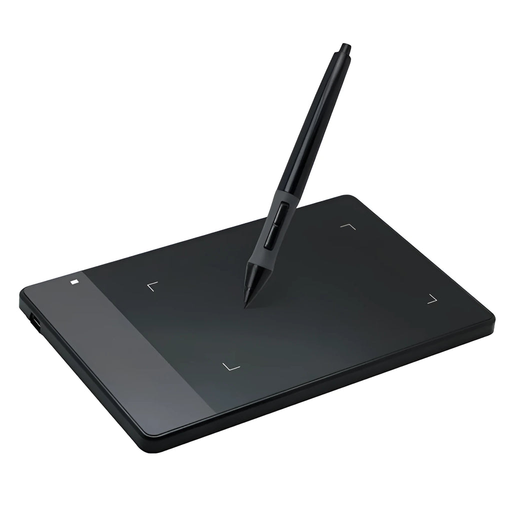 HUION 420 black electronic drawing board with 4x2.23 inch active area, 2048 pressure levels, and USB cable