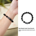 S925 Sterling Silver snake year bracelet with obsidian black hair crystal and retro design