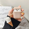 Colourful cylinder ice cream design silicone protective case for Apple AirPods 2 wireless earbuds
