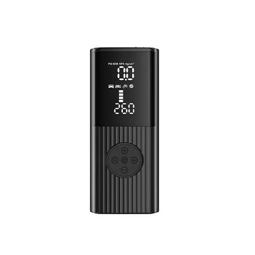 Multi-function high-power wireless car air pump with 100W power, ABS PC casing, and lighting feature