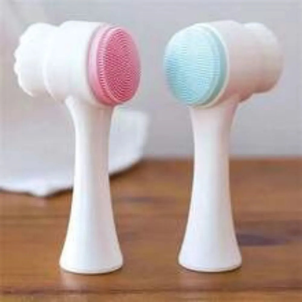 Blue nylon pet paw brush for dogs and cats with ergonomic PP plastic handle