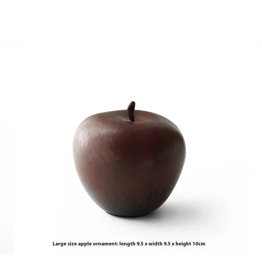 Chinese ceramic apple ornament in retro style for desktop decoration