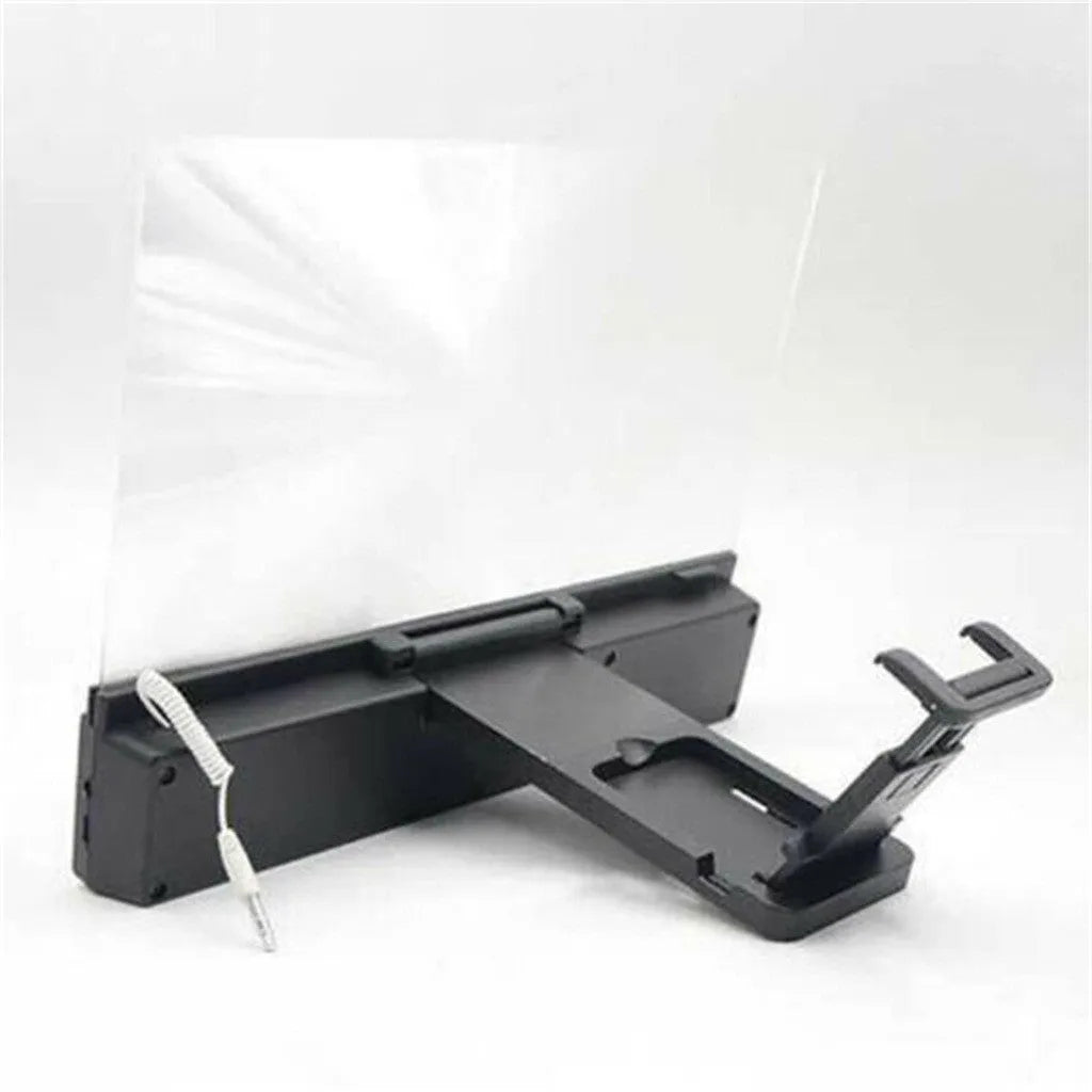 12-inch mobile phone screen amplifier with flexible gooseneck stand and integrated speaker