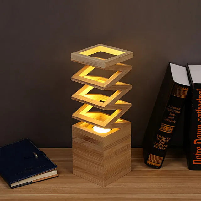 Creative solid wood table lamp European style large 120X120 US style solid wood colour on desk