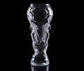 Transparent Hercules-themed glass beer cup with 450ml capacity, 6cm diameter, and 19cm height on a table