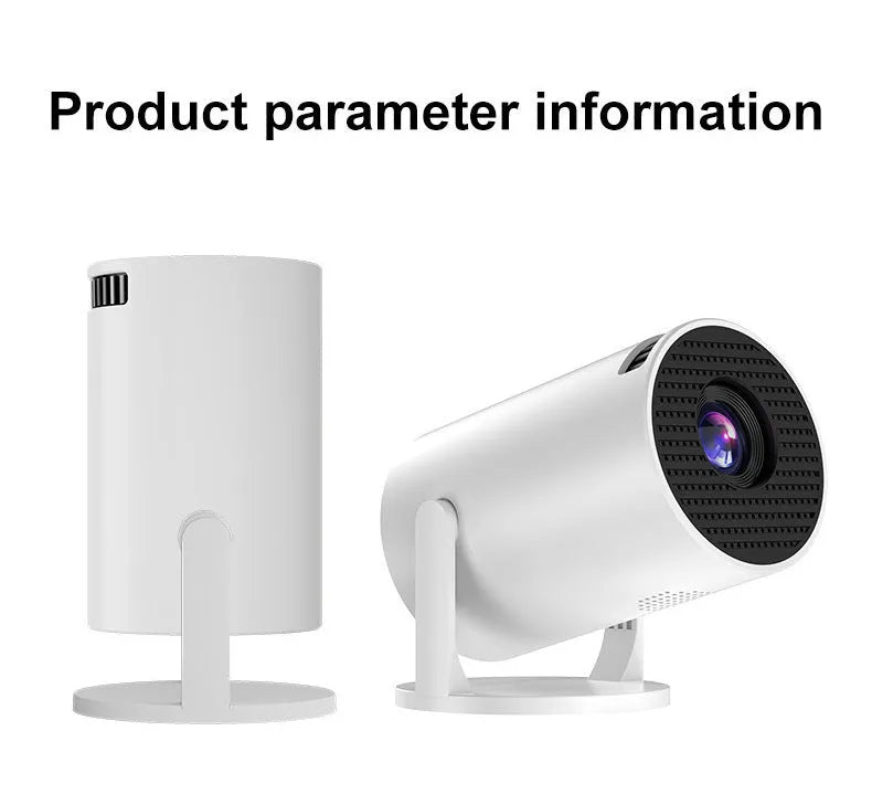 White mini wireless portable HD projector on a table