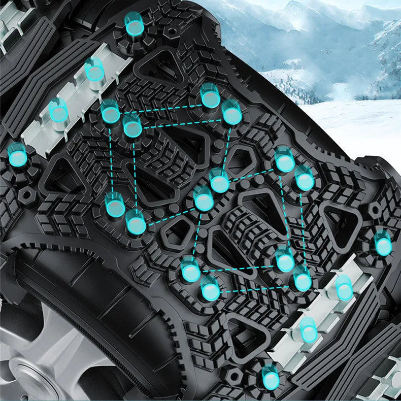 Universal nonskid chain with steel plate gear, black, for car or SUV, with installation tools