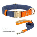 Small dog mohair collar and matching leash set in green, blue, grey, brown or black colours