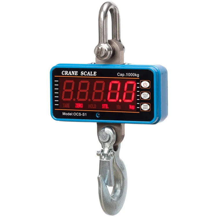 Orange electronic crane scale with digital display for 500kg loads