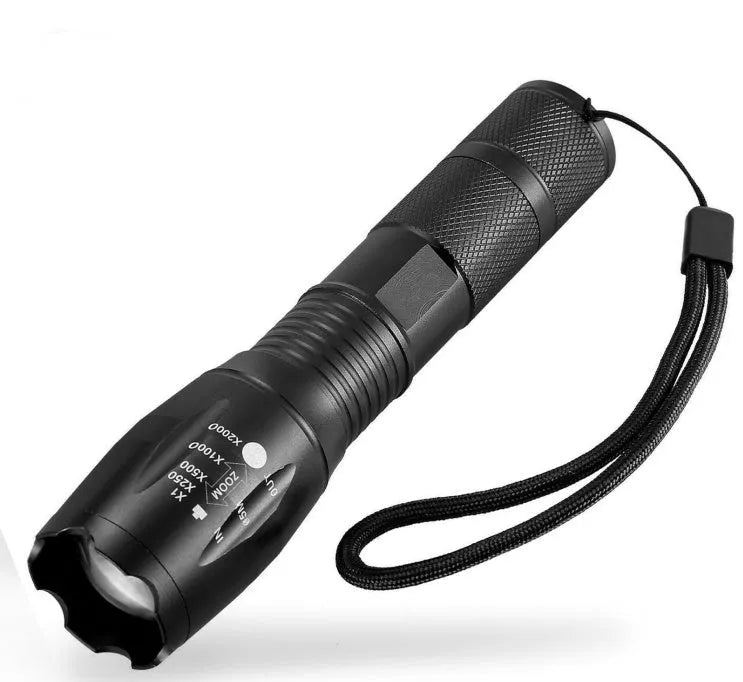 Portable mini LED zoom flashlight with aluminium alloy body and adjustable beam