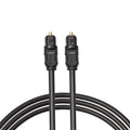 Black Toslink optical audio cable with square connector mouth, 2 metre length