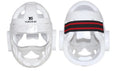 Karate helmet protective equipment for boxing sports in white, blue or red colours