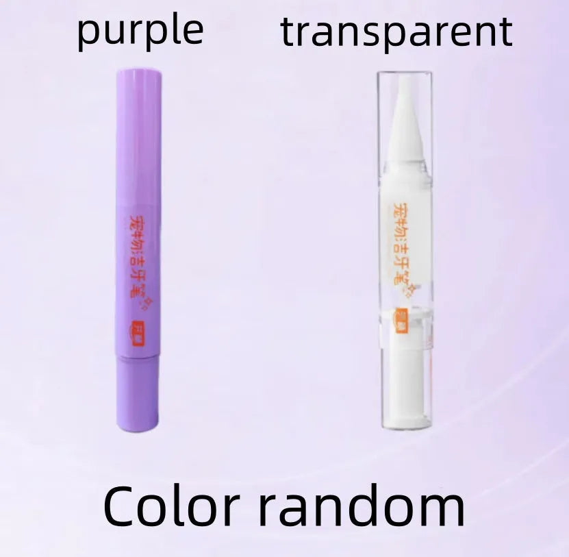 White pet toothbrush pen with 5ml whitening gel for dog and cat dental care