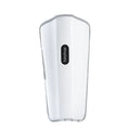 White plastic pulse calf massager with infrared heat, electrotherapy and 15 massage modes, showing Type-C USB port.