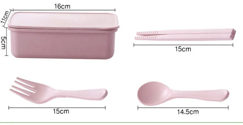Bamboo fibre lunch box 600ml in beige with lid, compact size for microwave reheating