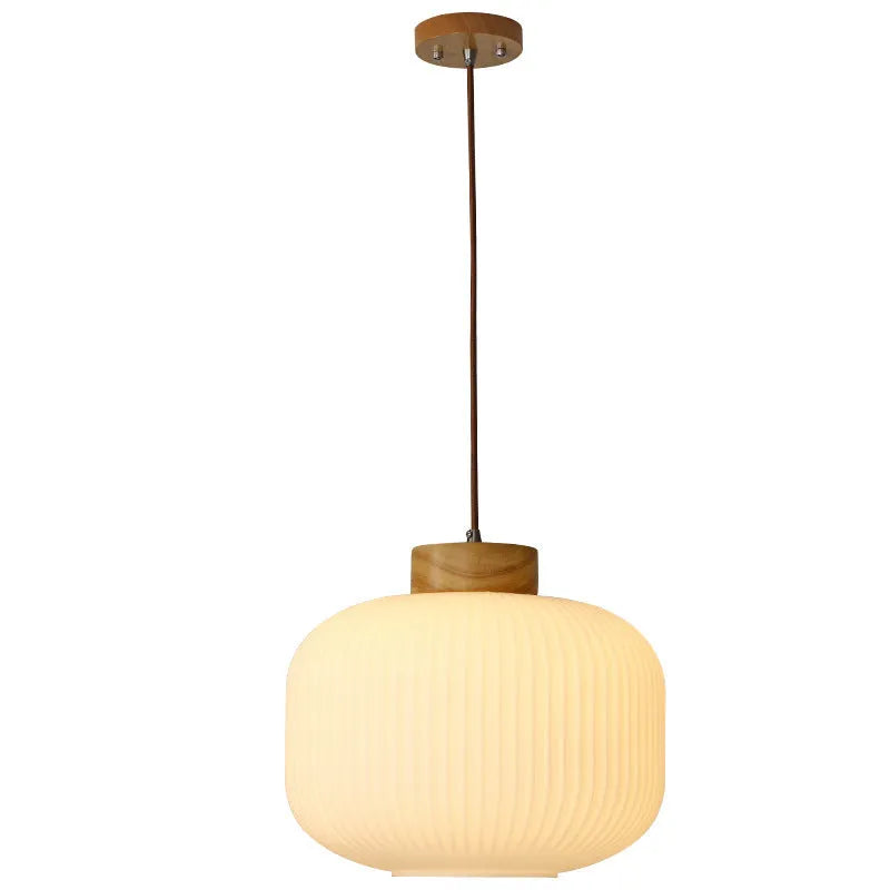 Handmade retro Chinese wooden pendant ceiling light with Nordic design in three size options.