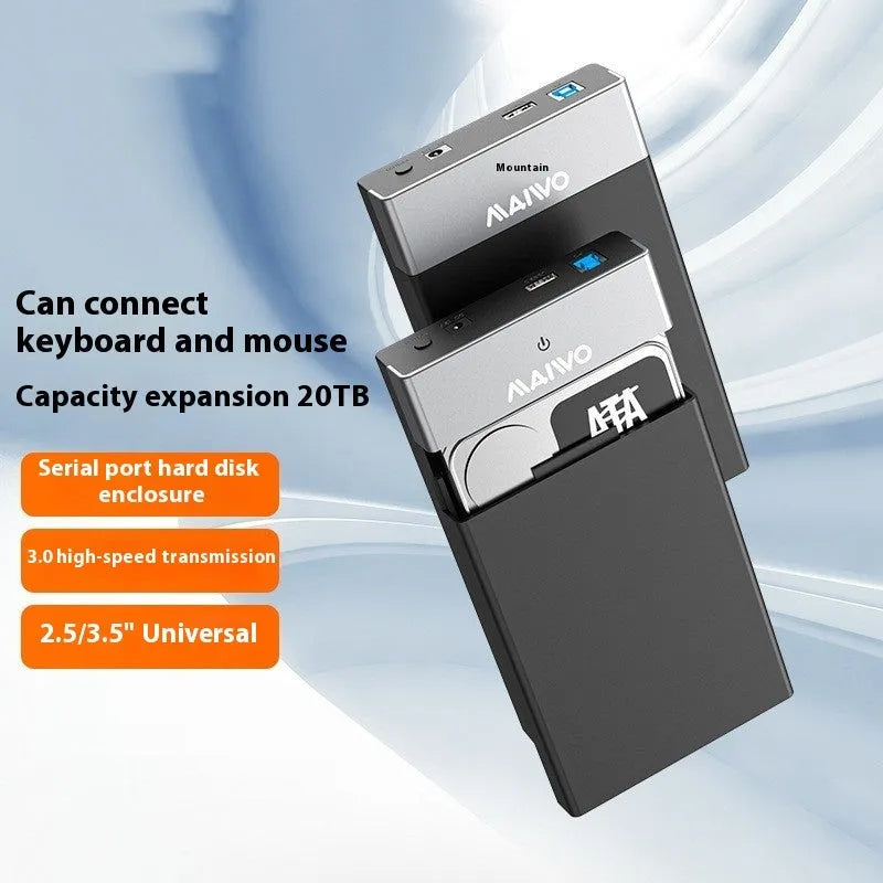 3.5 inch SATA to USB hard disk enclosure with power supply and data cable
