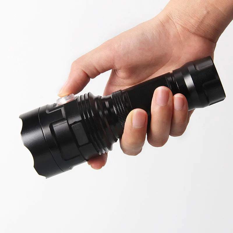 XHP90 XHP50 tactical LED flashlight black aluminium alloy 155mm with lamp holder push switch