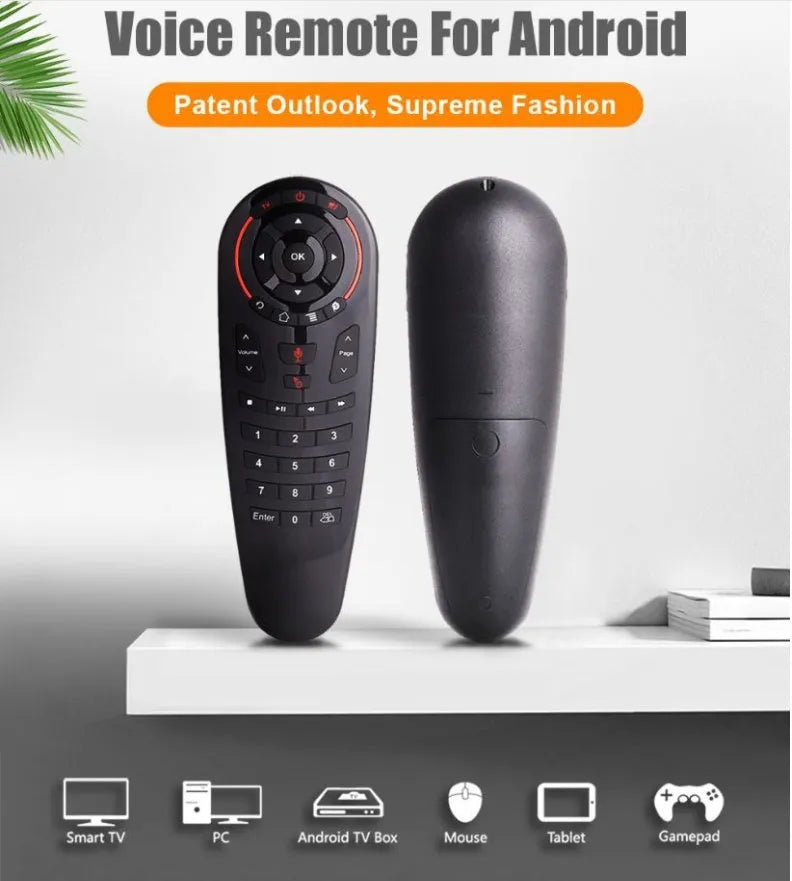 G30 wireless keyboard remote control with air mouse and Nano receiver on a table
