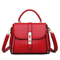 Women's soft PU leather messenger bag in square vertical design with shoulder strap