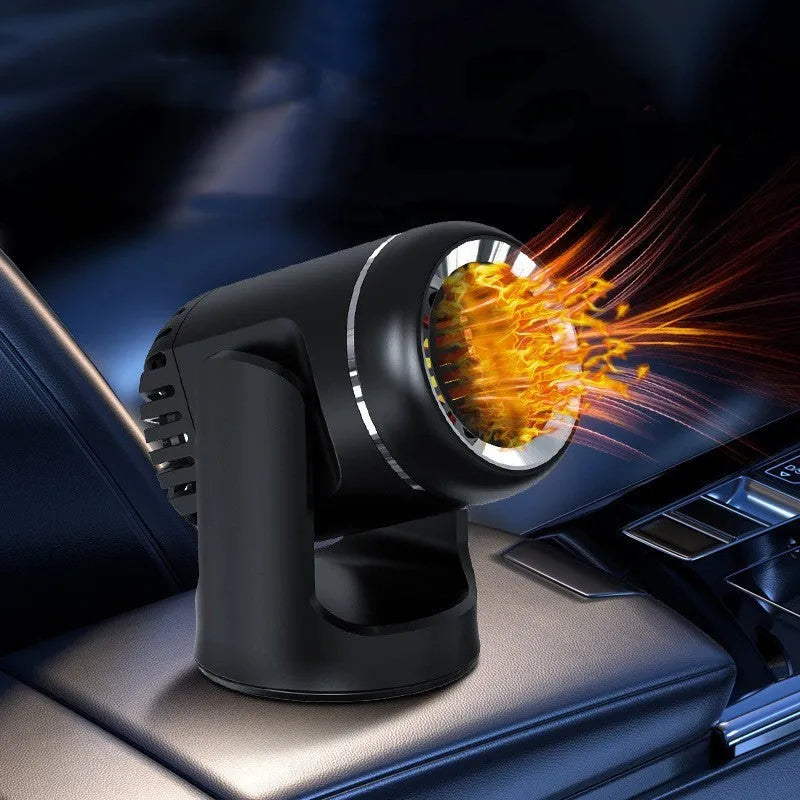 12V ABS car heater defroster with fan, black and white, 130W, 14x12x8cm