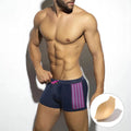 Men's polka dot print swimming trunks with quick-drying nylon fabric