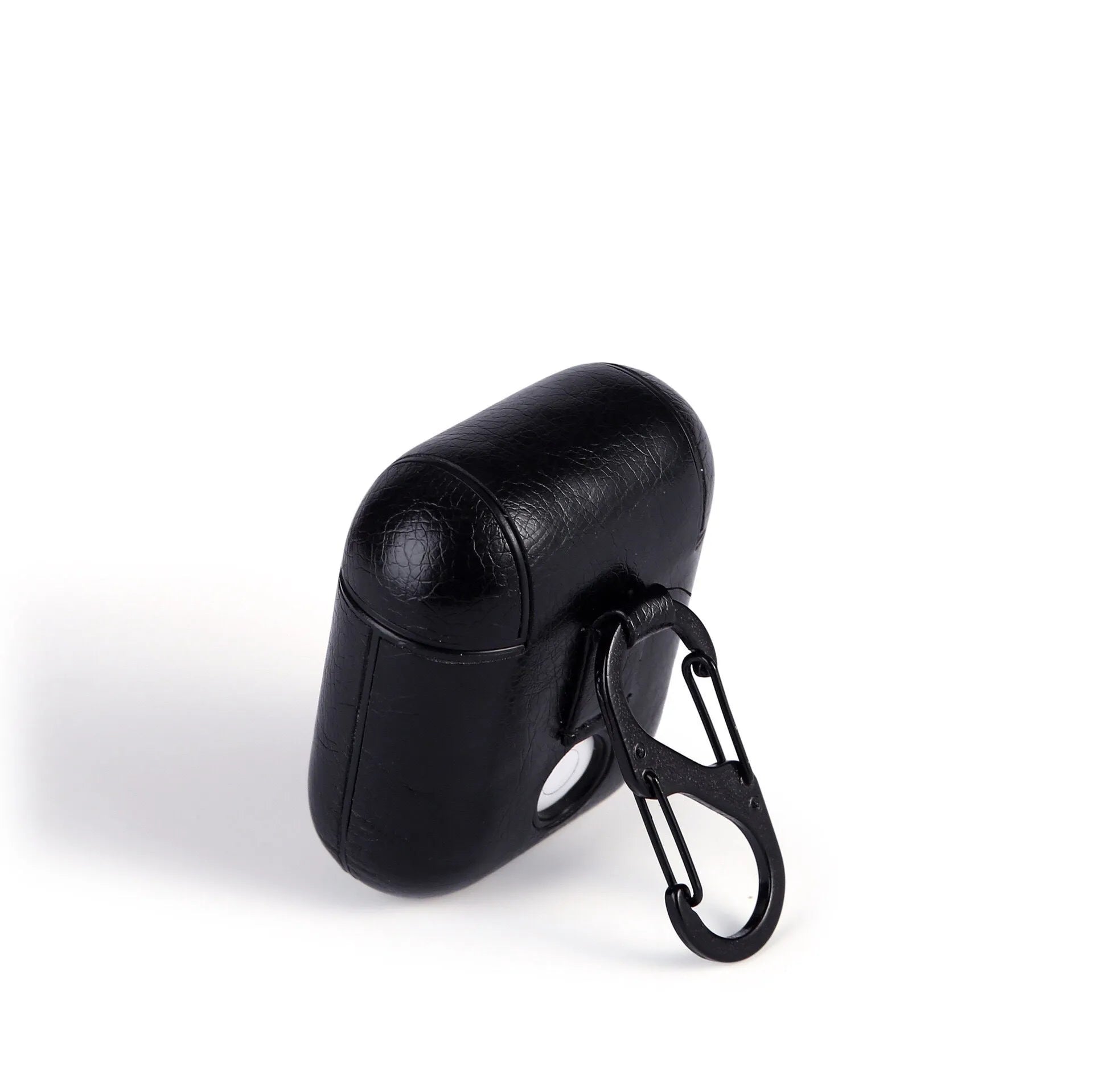 Genuine leather protective case for Apple Airpods in various colours showing charging port access.