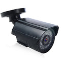 Black HD waterproof security camera with infrared night vision capability for outdoor surveillance