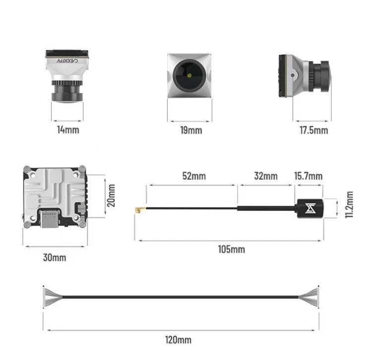 Silver Caddx Vista DJI FPV adapter kit with mounting screws, spacers and connection cables