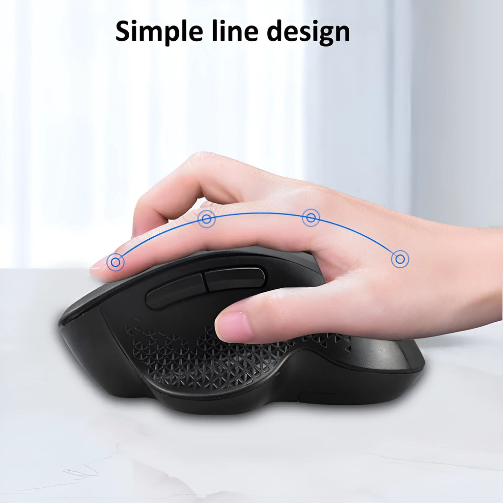 Wireless USB computer mouse with self-charging in black and grey colour options