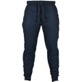 Men's solid colour fleece casual pants with a drawstring waistband in a loose fit.