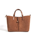 Retro bucket tote bag in Maillard colours with cotton lining and document pocket