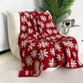 Personalised Christmas blanket with acrylic knitted texture showing reindeer or snowflake pattern