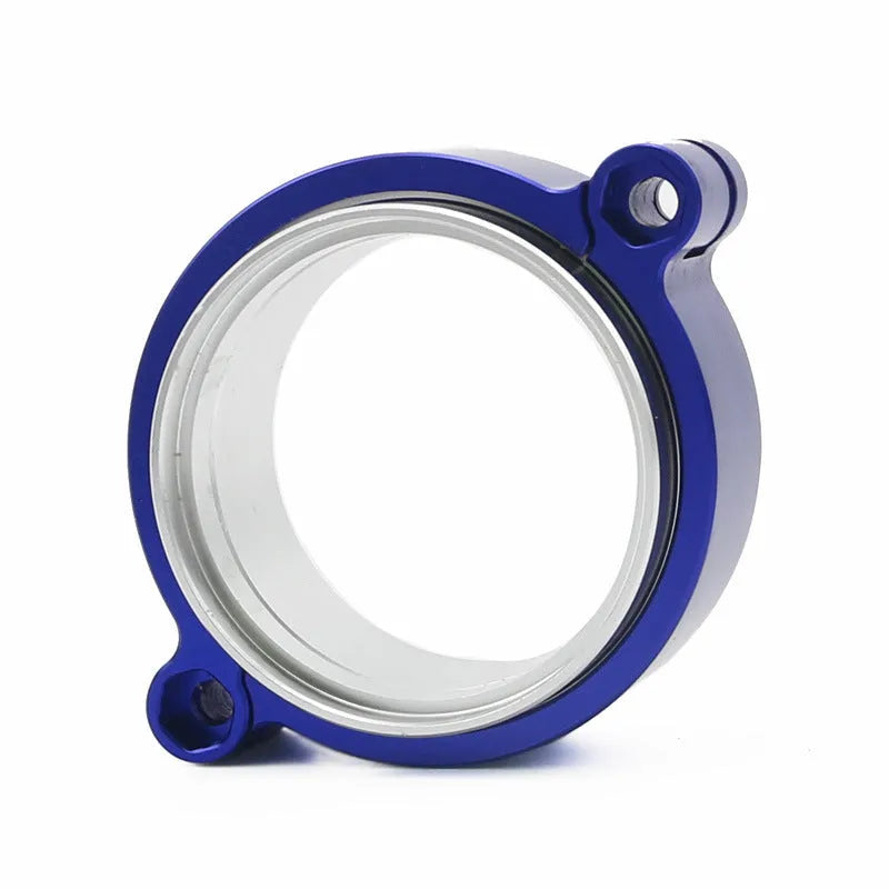 Aluminium fixed movement exhaust clamp for turbo systems in black, with size markings
