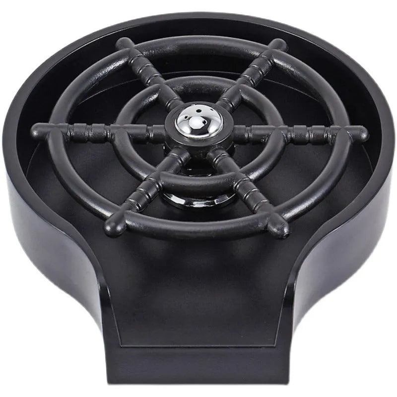 Black bar counter cup washer with five-hole high-pressure spray nozzle on sink