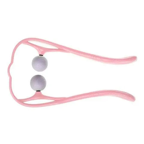 Plastic pressure point therapy massager in blue colour showing adjustable width and 3D floating point design
