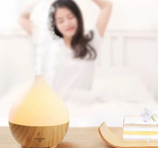 Asakusa wood grain finish aroma diffuser with 100ml water tank and USB cable